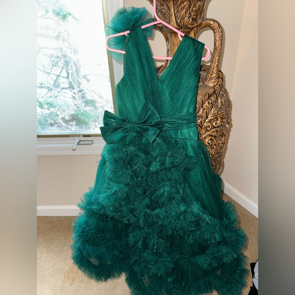 Designer Emerald Green Girls Holiday dress
